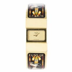 Hermes Gold Stainless Steel Black Loquet Bangle Women's Wristwatch 20MM For Women 10 Hermes Gold Stainless Steel Black Loquet Bangle Women's Wristwatch 20MM For Women -Deals Hermes Store luxury women hermes used watches p16653 0003