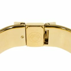 Hermes Gold Stainless Steel Red Loquet Bangle Women's Wristwatch 20MM For Women -Deals Hermes Store luxury women hermes used watches p16654 005