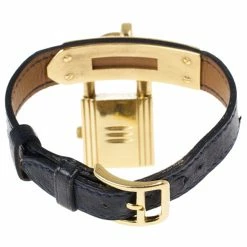 Hermes White Stainless Steel Black Kelly Women's Wristwatch 20MM For Women -Deals Hermes Store luxury women hermes used watches p16655 004