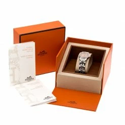 Hermes Peach Stainless Steel Clipper CL4.210 Women's Wristwatch 24 Mm For Women -Deals Hermes Store luxury women hermes used watches p201779 1560678953 001