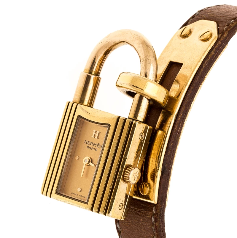 Hermes Gold Plated Kelly KE1.201 Women's Wristwatch 20 Mm For Women 4 Hermes Gold Plated Kelly KE1.201 Women's Wristwatch 20 Mm For Women - Image 2