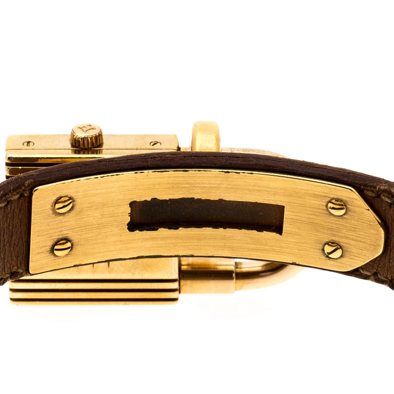 Hermes Gold Plated Kelly KE1.201 Women's Wristwatch 20 Mm For Women 6 Hermes Gold Plated Kelly KE1.201 Women's Wristwatch 20 Mm For Women - Image 4