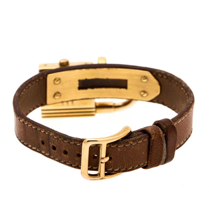 Hermes Gold Plated Kelly KE1.201 Women's Wristwatch 20 Mm For Women 7 Hermes Gold Plated Kelly KE1.201 Women's Wristwatch 20 Mm For Women - Image 5