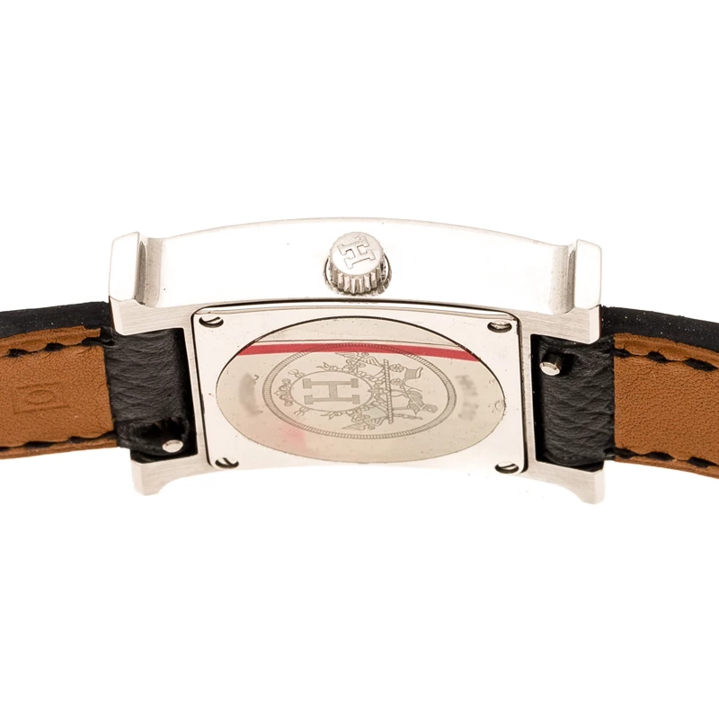 Hermes White Stainless Steel Heure H HH1.210 Women's Wristwatch 21 Mm For Women 8 Hermes White Stainless Steel Heure H HH1.210 Women's Wristwatch 21 Mm For Women - Image 6