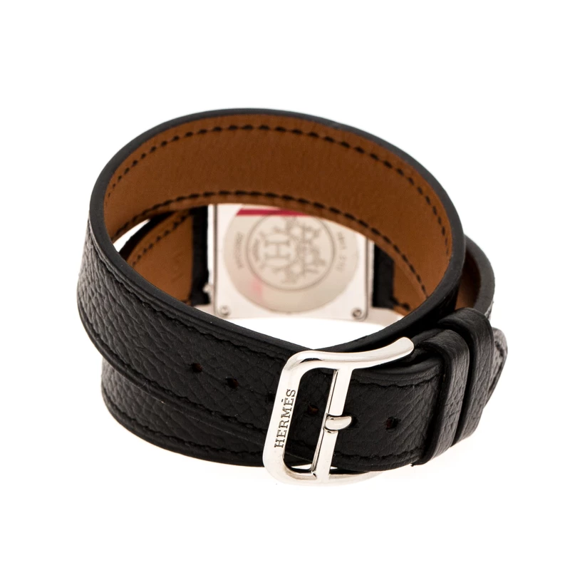 Hermes White Stainless Steel Heure H HH1.210 Women's Wristwatch 21 Mm For Women 7 Hermes White Stainless Steel Heure H HH1.210 Women's Wristwatch 21 Mm For Women - Image 5