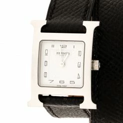 Hermes White Stainless Steel Heure H HH1.210 Women's Wristwatch 21 Mm For Women 11 Hermes White Stainless Steel Heure H HH1.210 Women's Wristwatch 21 Mm For Women -Deals Hermes Store luxury women hermes used watches p212232 007