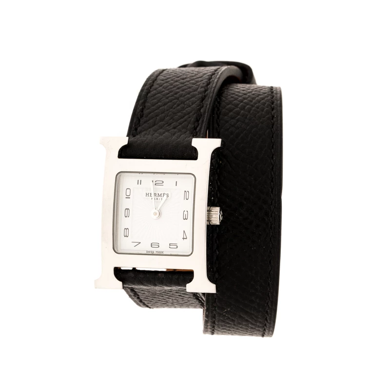 Hermes White Stainless Steel Heure H HH1.210 Women's Wristwatch 21 Mm For Women 3 Hermes White Stainless Steel Heure H HH1.210 Women's Wristwatch 21 Mm For Women