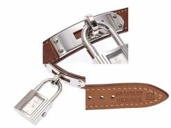 Hermes Silver Stainless Steel And Leather Kelly KE1.210 Women's Wristwatch 20x38MM For Women 13 Hermes Silver Stainless Steel And Leather Kelly KE1.210 Women's Wristwatch 20x38MM For Women -Deals Hermes Store luxury women hermes used watches p227960 001