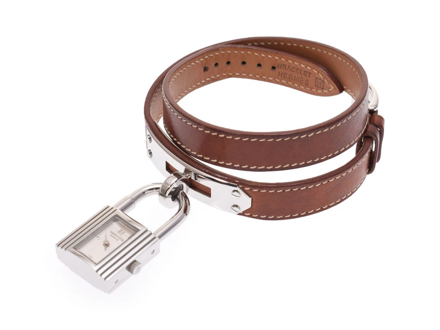 Hermes Silver Stainless Steel And Leather Kelly KE1.210 Women's Wristwatch 20x38MM For Women 7 Hermes Silver Stainless Steel And Leather Kelly KE1.210 Women's Wristwatch 20x38MM For Women - Image 5