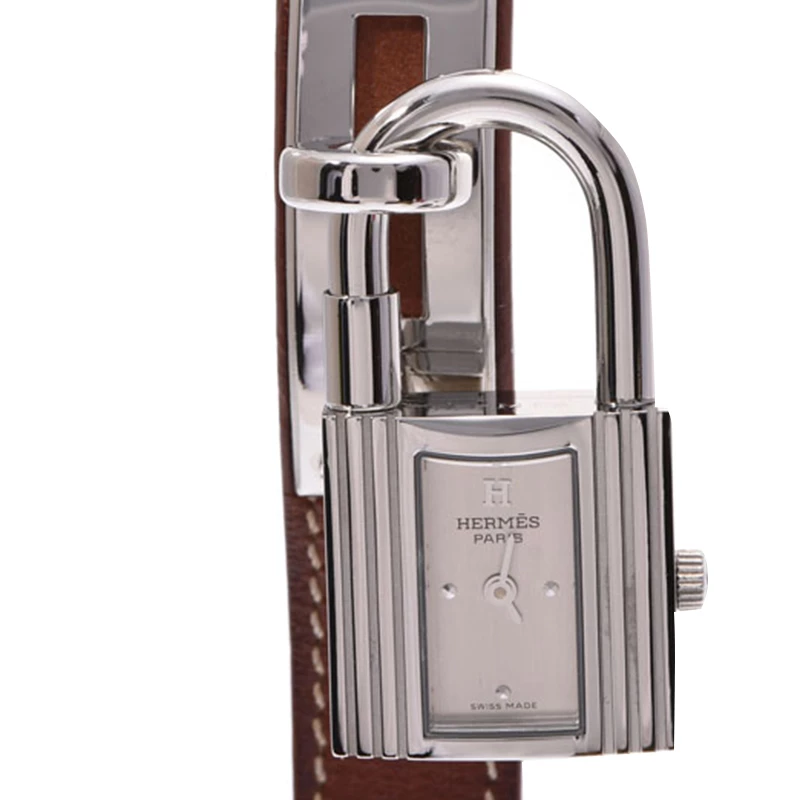 Hermes Silver Stainless Steel And Leather Kelly KE1.210 Women's Wristwatch 20x38MM For Women 4 Hermes Silver Stainless Steel And Leather Kelly KE1.210 Women's Wristwatch 20x38MM For Women - Image 2
