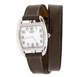 Hermes White Stainless Steel Cape Cod CT1.210 Women's Wristwatch 26MM For Women
