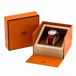 Hermes White Stainless Steel Red Leather Harnais HA3.210 Women's Wristwatch 27.50 Cm For Women 17 Hermes White Stainless Steel Red Leather Harnais HA3.210 Women's Wristwatch 27.50 Cm For Women -Deals Hermes Store luxury women hermes used watches p261696 008