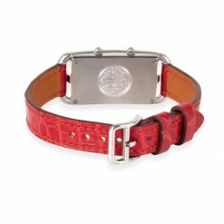 Hermes White Stainless Steel Diamond And Leather Cape Cod Nantucket CC3-230 Women's Wristwatch 20MM For Women -Deals Hermes Store luxury women hermes used watches p278902 004