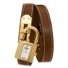 Hermes White Dial Yellow Gold Plated Kelly KE1.201 Women's Wristwatch 20 Mm For Women -Deals Hermes Store luxury women hermes used watches p279620 006