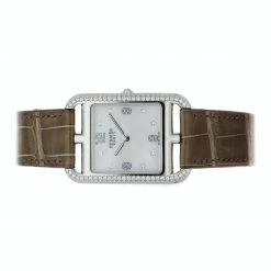 Hermes MOP Diamond Stainless Steel Cape Cod W044215WW00 Women's Wristwatch 29 X 29 MM For Women -Deals Hermes Store luxury women hermes used watches p300393 004
