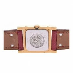 Hermes White Yellow Gold Plated Stainless Steel Medor Quartz Women's Wristwatch 23 MM For Women -Deals Hermes Store luxury women hermes used watches p321141 003