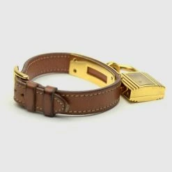 Hermes Gold Brown Leather Kelly Womens Wristwatch 20 MM For Women -Deals Hermes Store luxury women hermes used watches p35186 005