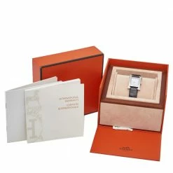 Hermes Mother Of Pearl Stainless Steel Diamonds H Hour HH1.230 Women's Wristwatch 21 Mm For Women -Deals Hermes Store luxury women hermes used watches p405316 002