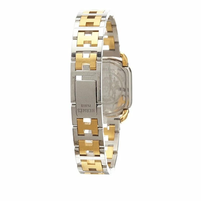 Hermes Gold Stainless Steel Gold Toned Rallye RA1.240 Women's Wristwatch 20MM For Women 5 Hermes Gold Stainless Steel Gold Toned Rallye RA1.240 Women's Wristwatch 20MM For Women - Image 3