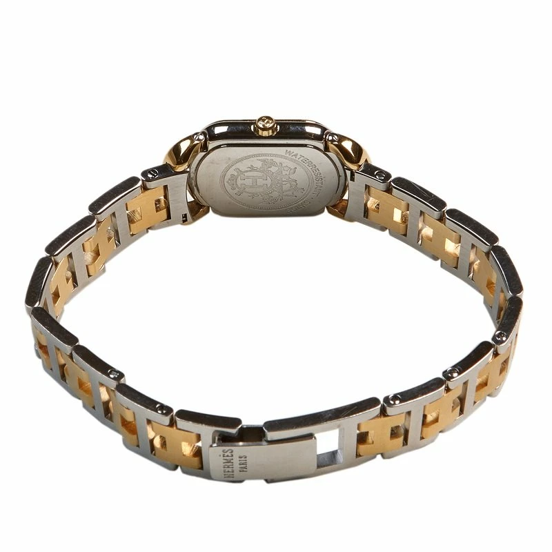 Hermes Gold Stainless Steel Gold Toned Rallye RA1.240 Women's Wristwatch 20MM For Women 6 Hermes Gold Stainless Steel Gold Toned Rallye RA1.240 Women's Wristwatch 20MM For Women - Image 4