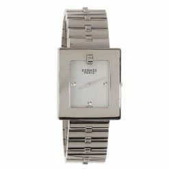 Hermes Creme Stainless Steel BE1.210 Women's Wristwatch 25MM For Women -Deals Hermes Store luxury women hermes used watches p41672 0003