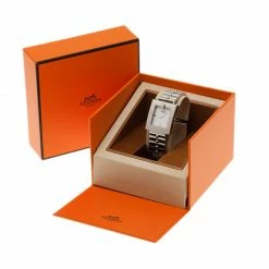 Hermes Creme Stainless Steel BE1.210 Women's Wristwatch 25MM For Women -Deals Hermes Store luxury women hermes used watches p41672 0006
