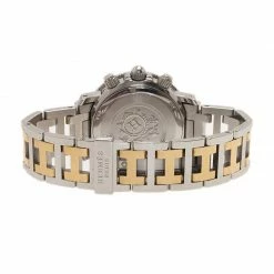 Hermes Grey Stainless Steel And Gold Clipper Diver Women's Wristwatch 34MM For Women -Deals Hermes Store luxury women hermes used watches p42337 004