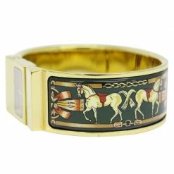 Hermes Gold Gold-Plated Stainless Steel Loquet Women's Wristwatch 20MM For Women -Deals Hermes Store luxury women hermes used watches p43890 006