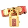 Hermes Red Gold-Plated Stainless Steel Kelly Women's Wristwatch 20MM For Women