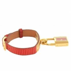 Hermes Red Gold-Plated Stainless Steel Kelly Women's Wristwatch 20MM For Women -Deals Hermes Store luxury women hermes used watches p49170 005