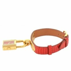 Hermes Red Gold-Plated Stainless Steel Kelly Women's Wristwatch 20MM For Women -Deals Hermes Store luxury women hermes used watches p49170 006