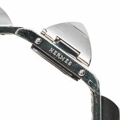 Hermes Silver Stainless Steel Leather Medor Me2.210 Women's Wristwatch 23 Mm For Women -Deals Hermes Store luxury women hermes used watches p491893 003