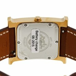Hermes White Gold Plated Stainless Steel Leather Heure H HH1.501 Women's Wristwatch 26 Mm For Women -Deals Hermes Store luxury women hermes used watches p495840 002