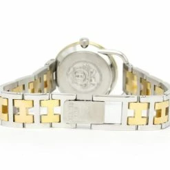 Hermes Silver Yellow Gold Plated Stainless Steel AR3.220 Arceau Quartz Women's Wristwatch 25 MM For Women -Deals Hermes Store luxury women hermes used watches p511446 005