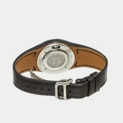 Hermes Stainless Steel Black Leather Harnais Watch For Women 12 Hermes Stainless Steel Black Leather Harnais Watch For Women -Deals Hermes Store luxury women hermes used watches p521460 005