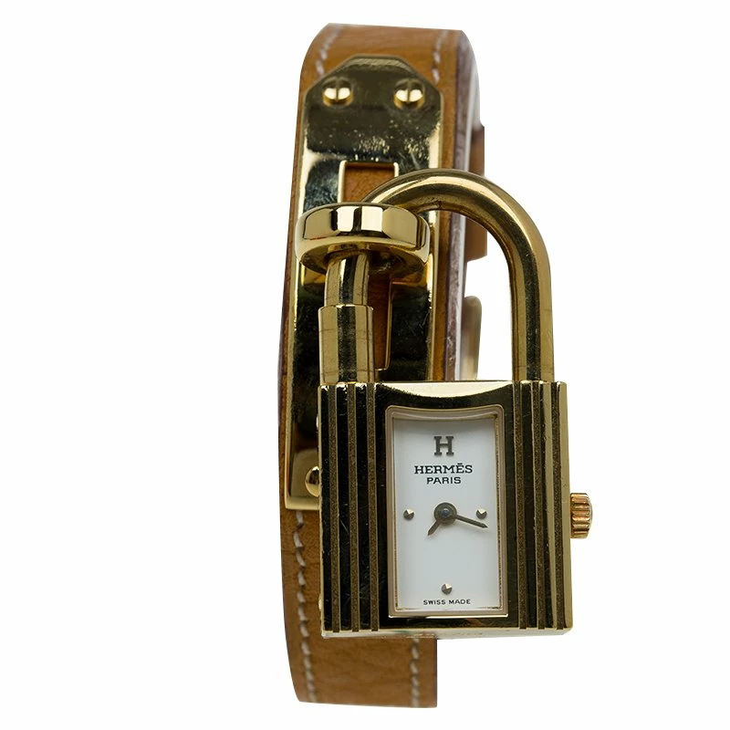 Hermes White Gold-Plated Stainless Steel Kelly Women's Wristwatch 20MM For Women 3 Hermes White Gold-Plated Stainless Steel Kelly Women's Wristwatch 20MM For Women