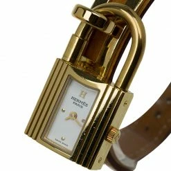 Hermes White Gold-Plated Stainless Steel Kelly Women's Wristwatch 20MM For Women 11 Hermes White Gold-Plated Stainless Steel Kelly Women's Wristwatch 20MM For Women -Deals Hermes Store luxury women hermes used watches p54126 002