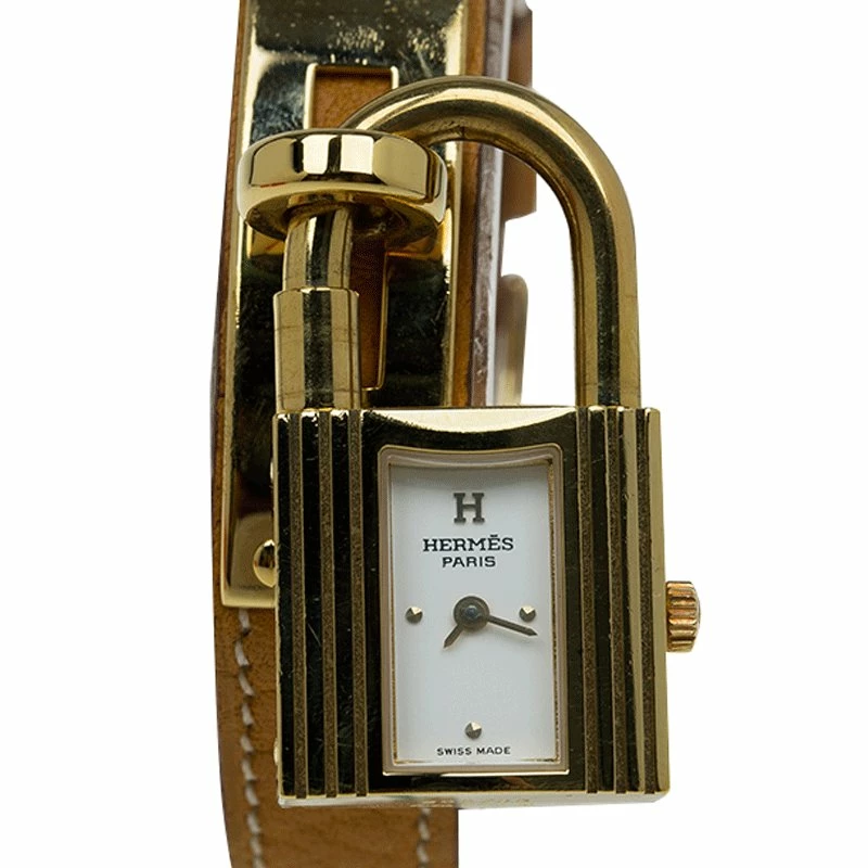 Hermes White Gold-Plated Stainless Steel Kelly Women's Wristwatch 20MM For Women 5 Hermes White Gold-Plated Stainless Steel Kelly Women's Wristwatch 20MM For Women - Image 3