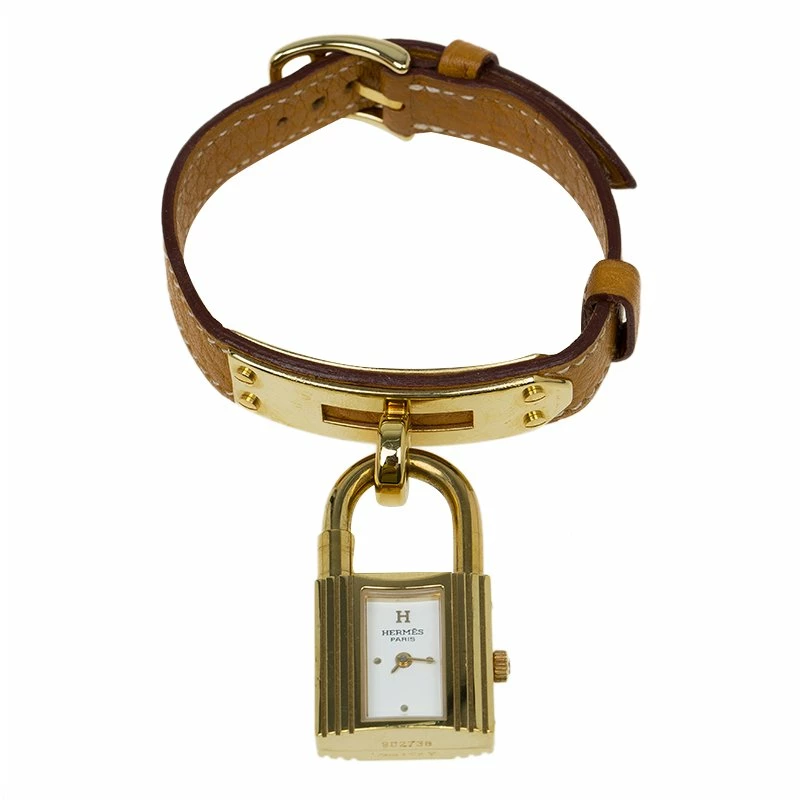 Hermes White Gold-Plated Stainless Steel Kelly Women's Wristwatch 20MM For Women 6 Hermes White Gold-Plated Stainless Steel Kelly Women's Wristwatch 20MM For Women - Image 4