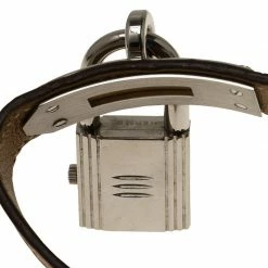 Hermes White Stainless Steel Kelly Women's Wristwatch 20M For Women -Deals Hermes Store luxury women hermes used watches p56313 004