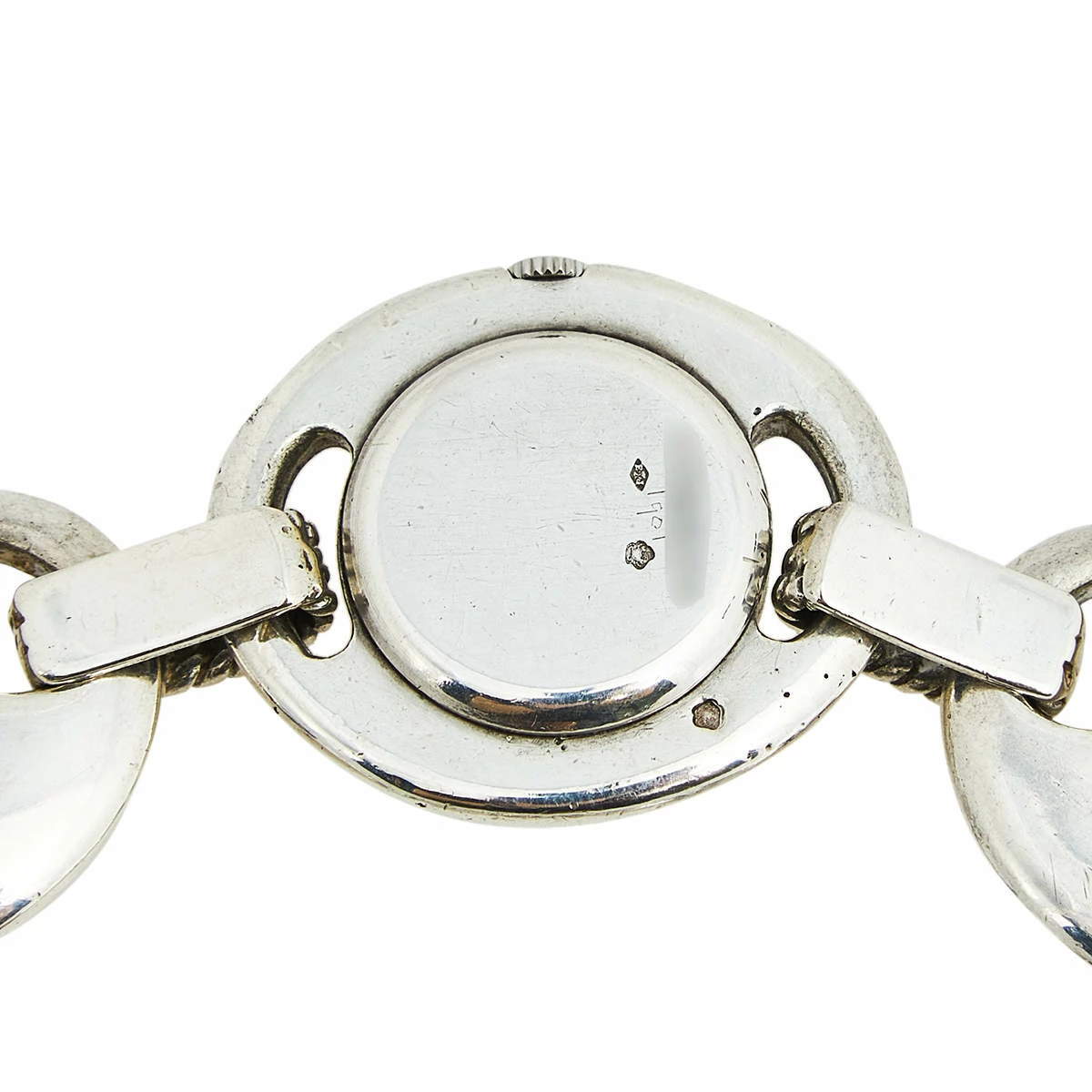 Hermes White Silver Vintage Women's Wristwatch 25 Mm For Women 6 Hermes White Silver Vintage Women's Wristwatch 25 Mm For Women - Image 4