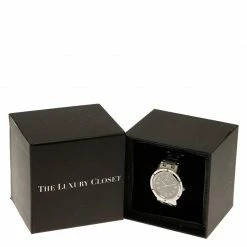 Hermes Black Stainless Steel Clipper Women's Wristwatch 36MM For Women -Deals Hermes Store luxury women hermes used watches p60247 0006