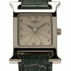 Hermes White Stainless Steel Heure H Women's Wristwatch 21MM For Women -Deals Hermes Store luxury women hermes used watches p60250 003