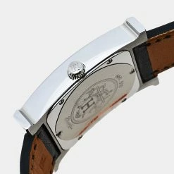 Hermes Hermès Black Stainless Steel Leather Wrap Heure H HH1.510 Women's Wristwatch 26 Mm For Women -Deals Hermes Store luxury women hermes used watches p636828 006