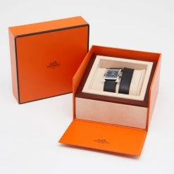 Hermes Hermès Black Stainless Steel Leather Wrap Heure H HH1.510 Women's Wristwatch 26 Mm For Women -Deals Hermes Store luxury women hermes used watches p636828 008