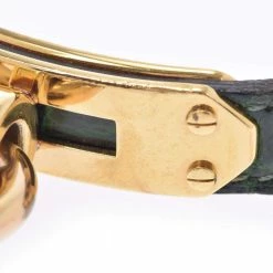 Hermes Champagne Gold Plated Stainless Steel Kelly Women's Wristwatch 20 Mm For Women -Deals Hermes Store luxury women hermes used watches p650800 007