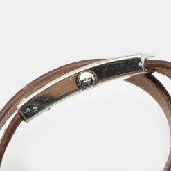 Hermes White Stainless Steel Kelly 2 Double Tour KT1.210 Women's Wristwatch 15 Mm For Women -Deals Hermes Store luxury women hermes used watches p658056 003