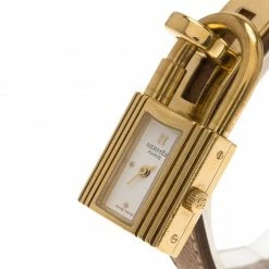 Hermes White Gold-Plated Steel Kelly Women's Wristwatch 20MM For Women 9 Hermes White Gold-Plated Steel Kelly Women's Wristwatch 20MM For Women -Deals Hermes Store luxury women hermes used watches p67734 002