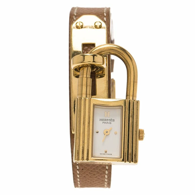 Hermes White Gold-Plated Steel Kelly Women's Wristwatch 20MM For Women 5 Hermes White Gold-Plated Steel Kelly Women's Wristwatch 20MM For Women - Image 3