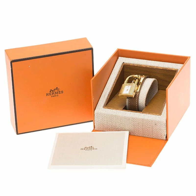Hermes White Gold-Plated Steel Kelly Women's Wristwatch 20MM For Women 8 Hermes White Gold-Plated Steel Kelly Women's Wristwatch 20MM For Women - Image 6